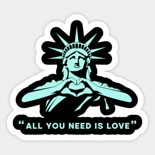 All You Need Is Love Freedom Patriotic Sticker